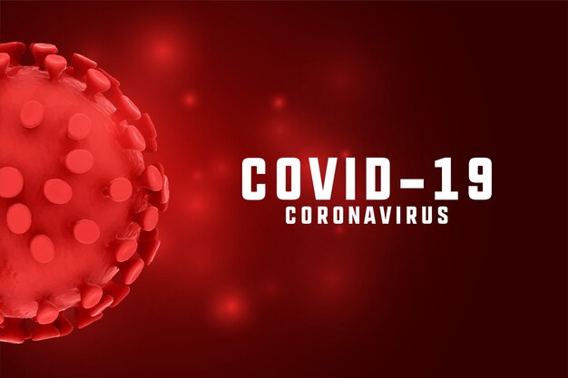 Fondo de brote de coronavirus covid19 en tonos rojos