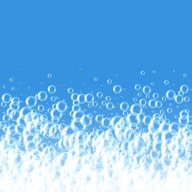 Fondo de burbujas de espuma de agua o jabón