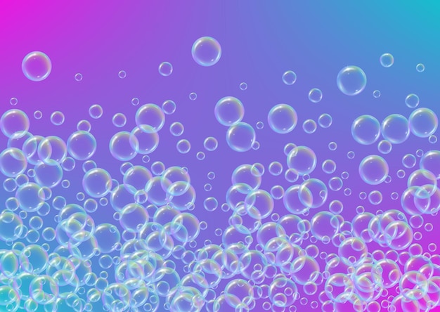 Fondo de burbujas con espuma de champú y jabón detergente Aqua 3d