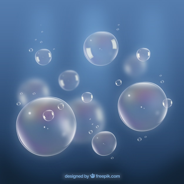 Fondo de burbujas realistas