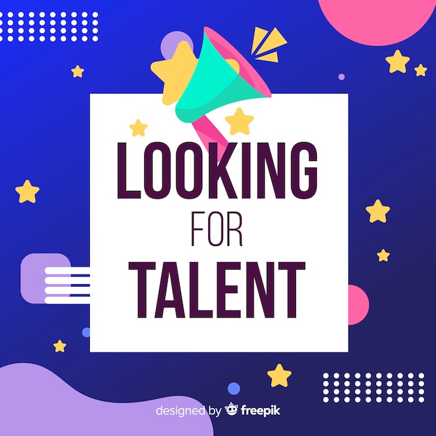 Vector gratuito fondo buscando talento megáfono