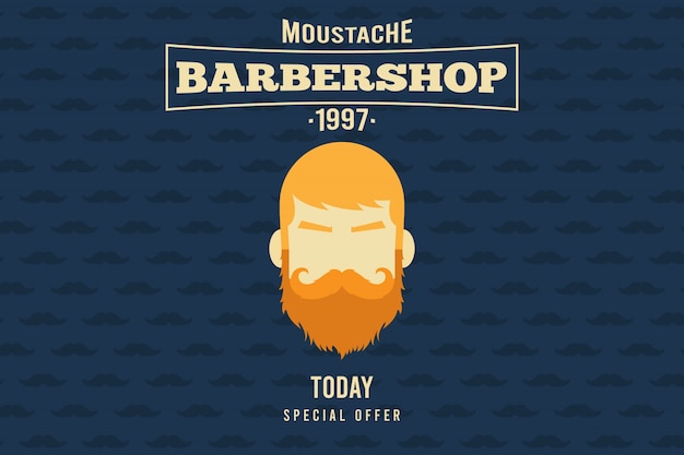 Vector gratuito fondo con la cabeza de un hombre con bigote y barba para movember