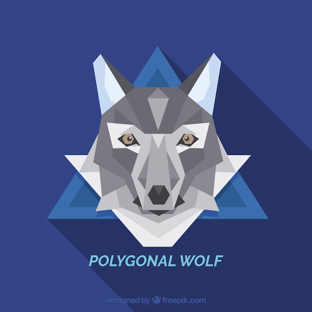 Vector gratuito fondo con cabeza de lobo poligonal