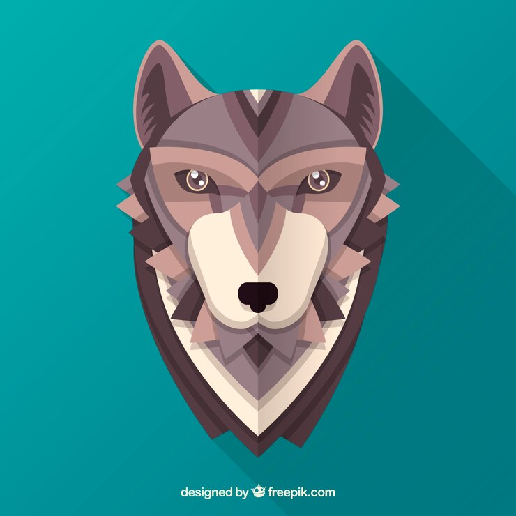 Vector gratuito fondo de cabeza poligonal de lobo