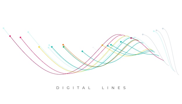 fondo de cable de fibra web futurista y moderno en vector de estilo ondulado