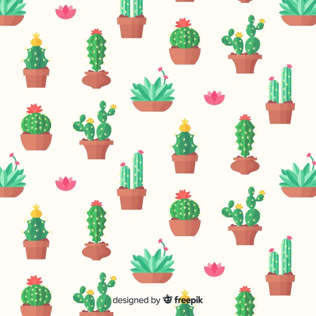 Fondo de cactus dibujado a mano