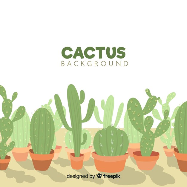 Fondo de cactus dibujado a mano