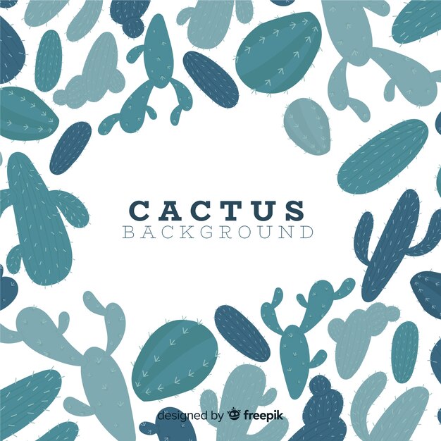 Fondo de cactus dibujado a mano