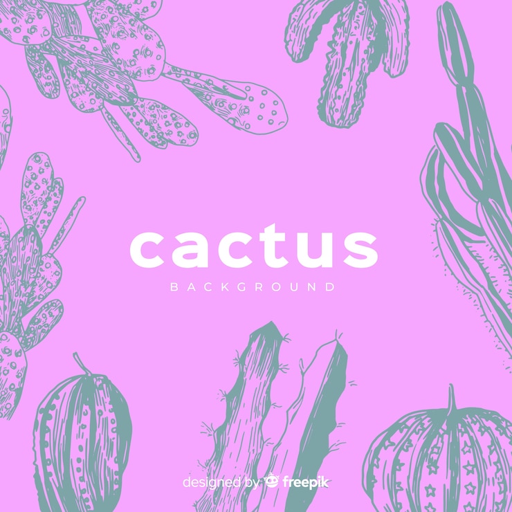 Vector gratuito fondo de cactus dibujado a mano