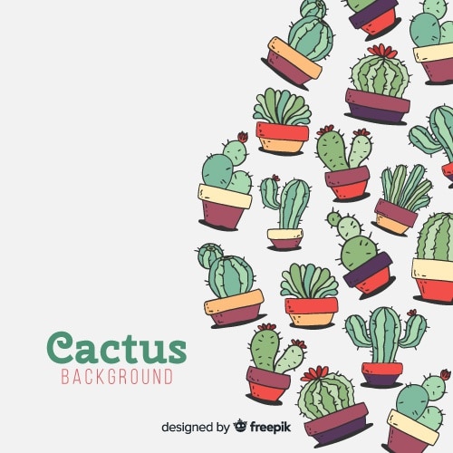 Vector gratuito fondo de cactus dibujado a mano