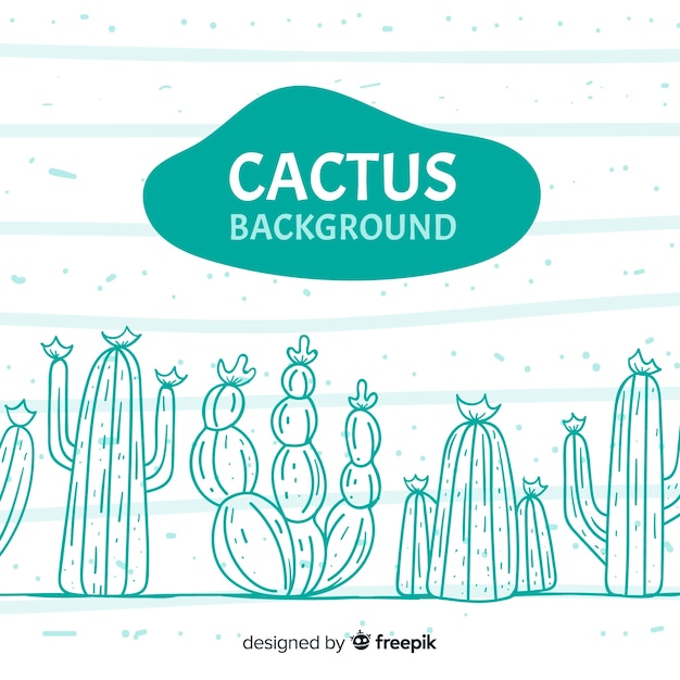 Vector gratuito fondo de cactus dibujado a mano