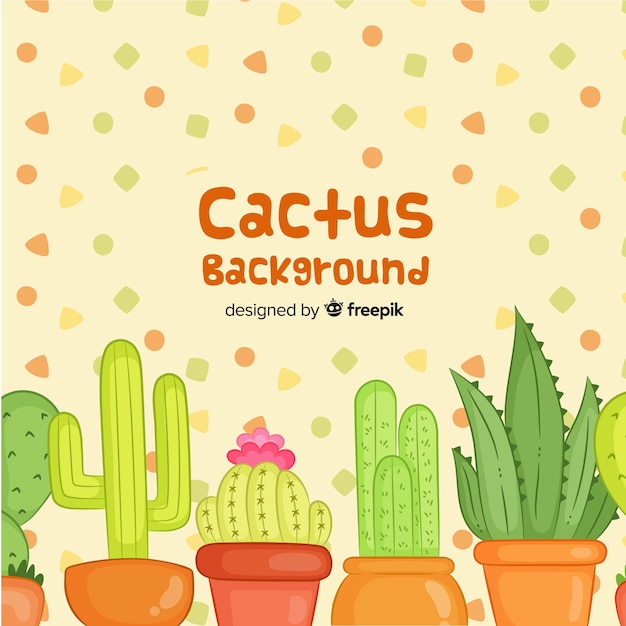 Vector gratuito fondo de cactus dibujado a mano