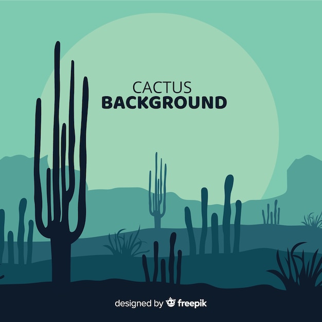 Vector gratuito fondo de cactus dibujado a mano