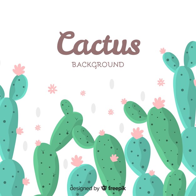 Fondo de cactus dibujado a mano