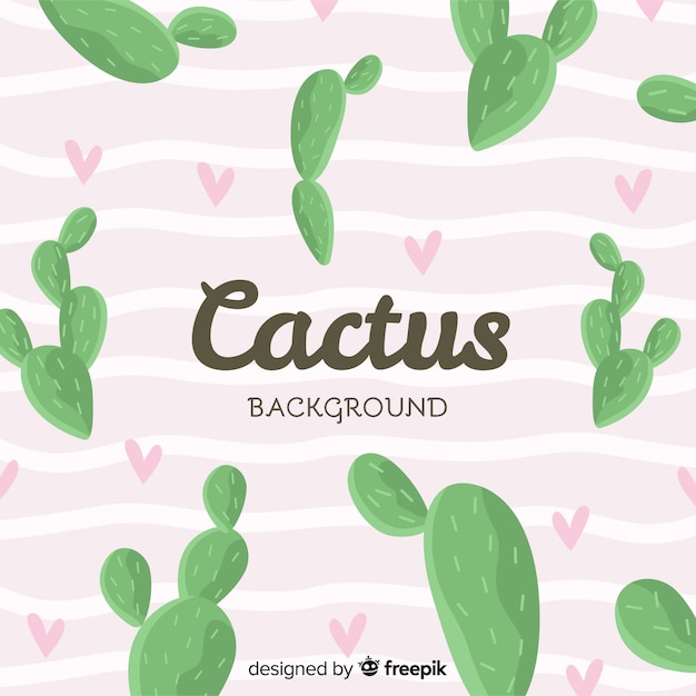 Fondo de cactus dibujado a mano