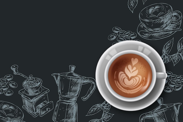 Vector gratuito fondo de café realista