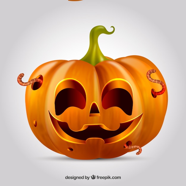 Vector gratuito fondo de calabaza con gusanos