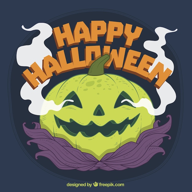 Vector gratuito fondo de calabaza humeante de halloween