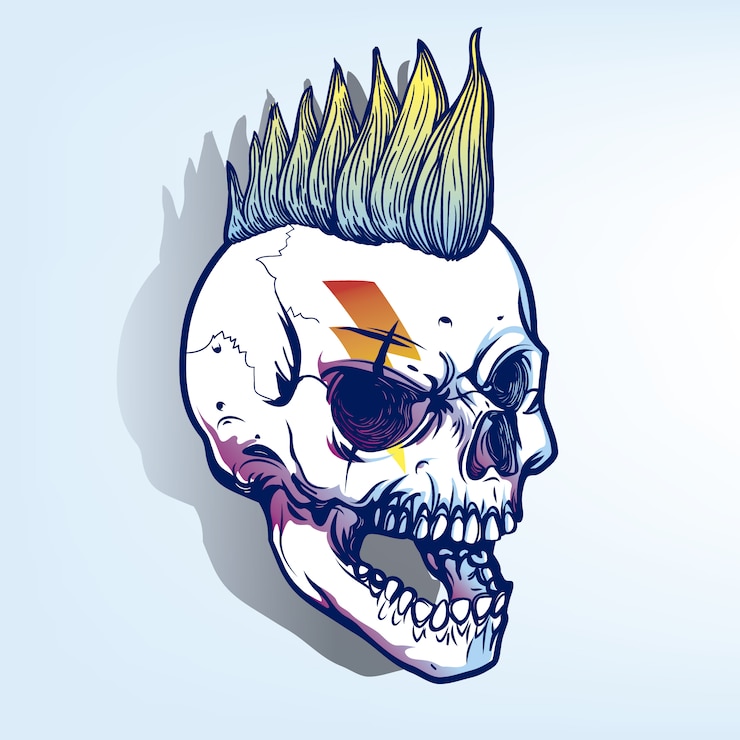 Vector gratuito fondo de calavera punky