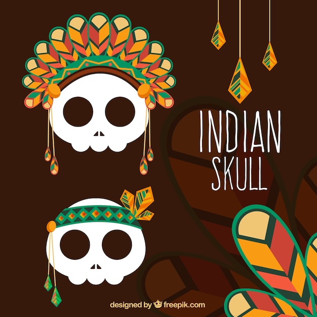 Vector gratuito fondo de calaveras indias