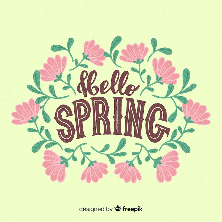 Vector gratuito fondo caligráfica de primavera