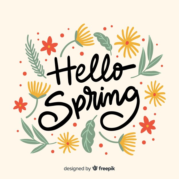 Fondo caligráfica de primavera