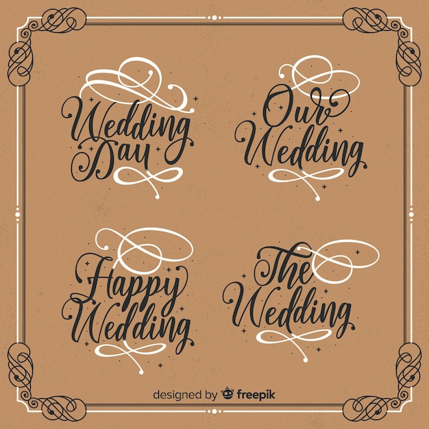 Vector gratuito fondo caligráfico de boda