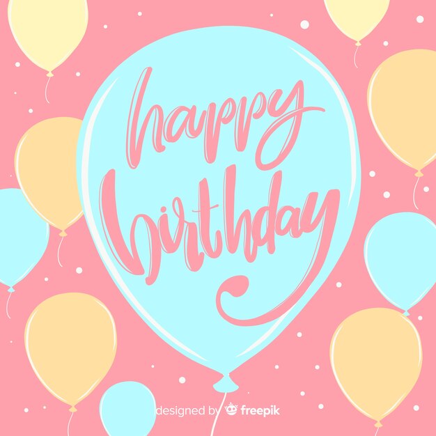 Fondo caligráfico colorido de feliz cumpleaños