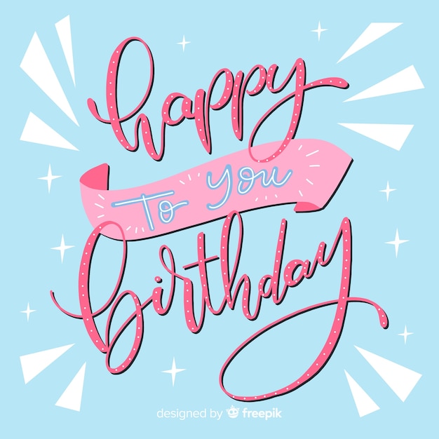 Fondo caligráfico colorido de feliz cumpleaños