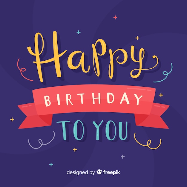 Fondo caligráfico de cumpleaños