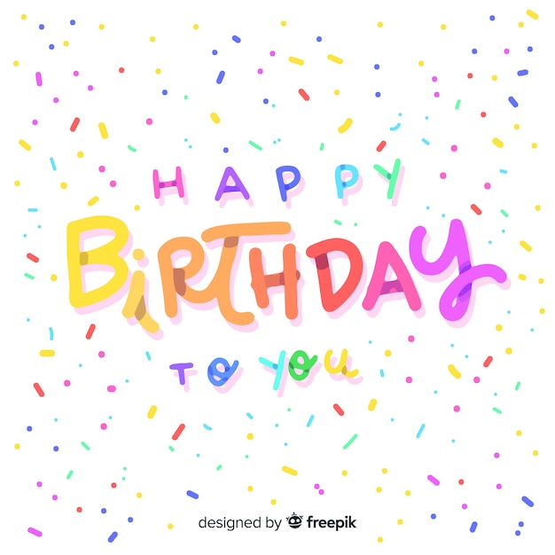 Fondo caligráfico de cumpleaños