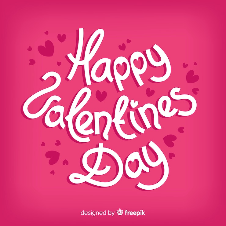 Vector gratuito fondo caligráfico del día de san valentín