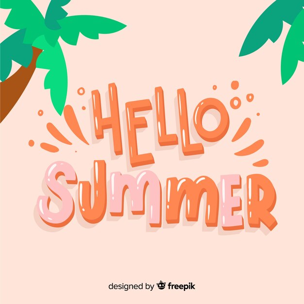 Fondo caligráfico de hello summer