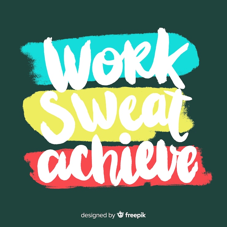 Vector gratuito fondo caligráfico motivador de deporte