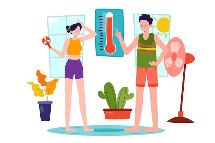 Vector gratuito fondo de calor de verano dibujado a mano