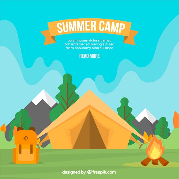 Vector gratuito fondo de campamento de verano