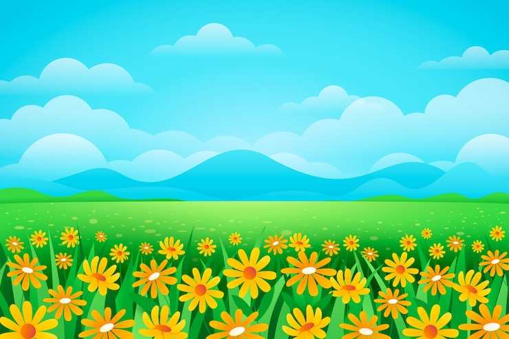 Vector gratuito fondo de campo de flores degradado