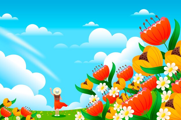 Fondo de campo de flores degradado