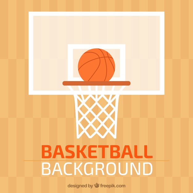 Fondo de canasta de baloncesto en diseño plano  