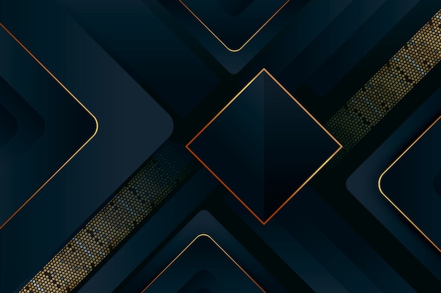 Fondo de capas oscuras con detalles dorados