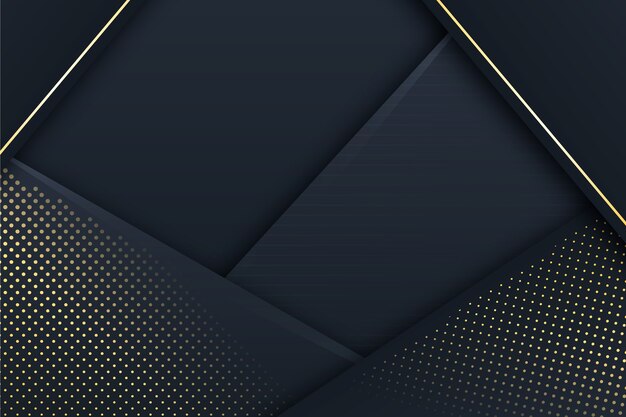 Fondo de capas de papel oscuro con detalles dorados