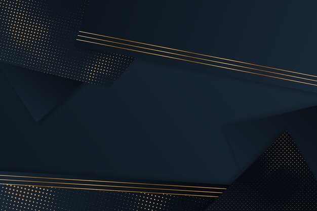 Fondo de capas de papel oscuro con diseño de detalles dorados