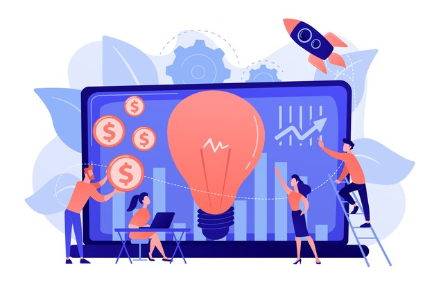 Fondo de capital para financiación de pequeñas empresas con alto potencial de crecimiento. Capital de riesgo, inversión de riesgo, financiación de riesgo, concepto de business angel