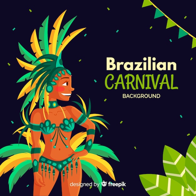 Fondo carnaval bailarina brasileña