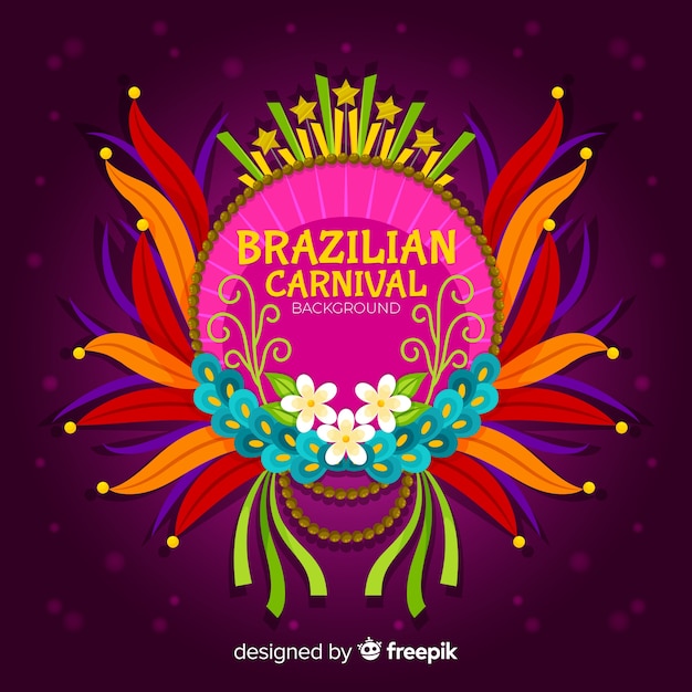 Fondo de carnaval de brasil en diseño plano