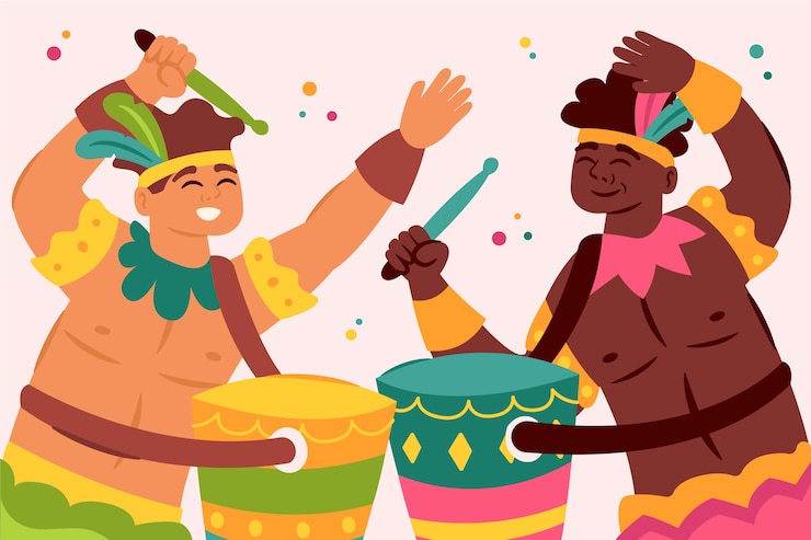 Vector gratuito fondo de carnaval de brasil en diseño plano