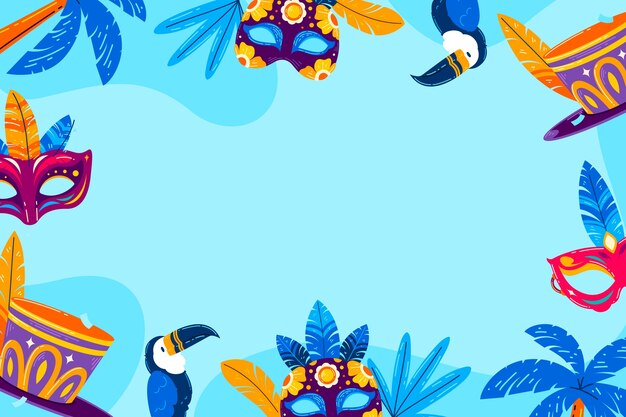 Fondo de carnaval de brasil en diseño plano