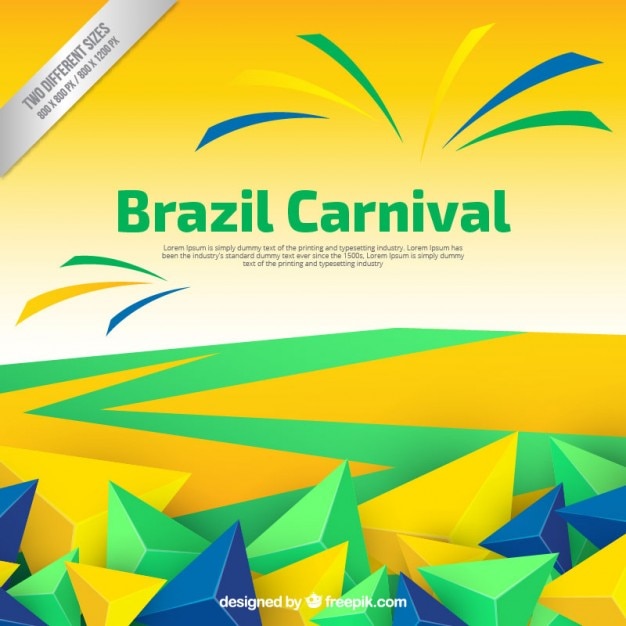 Fondo de carnaval de brasil con polígonos