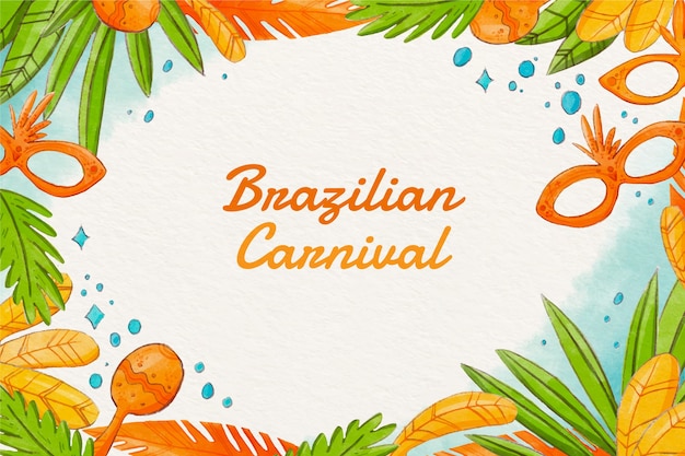 Fondo de carnaval brasileño en acuarela