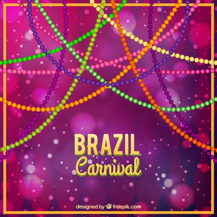 Vector gratuito fondo del carnaval brasileño colorido con efecto bokeh